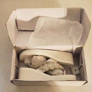 Brand New Oliva Miller Pearl Wedge Sandals